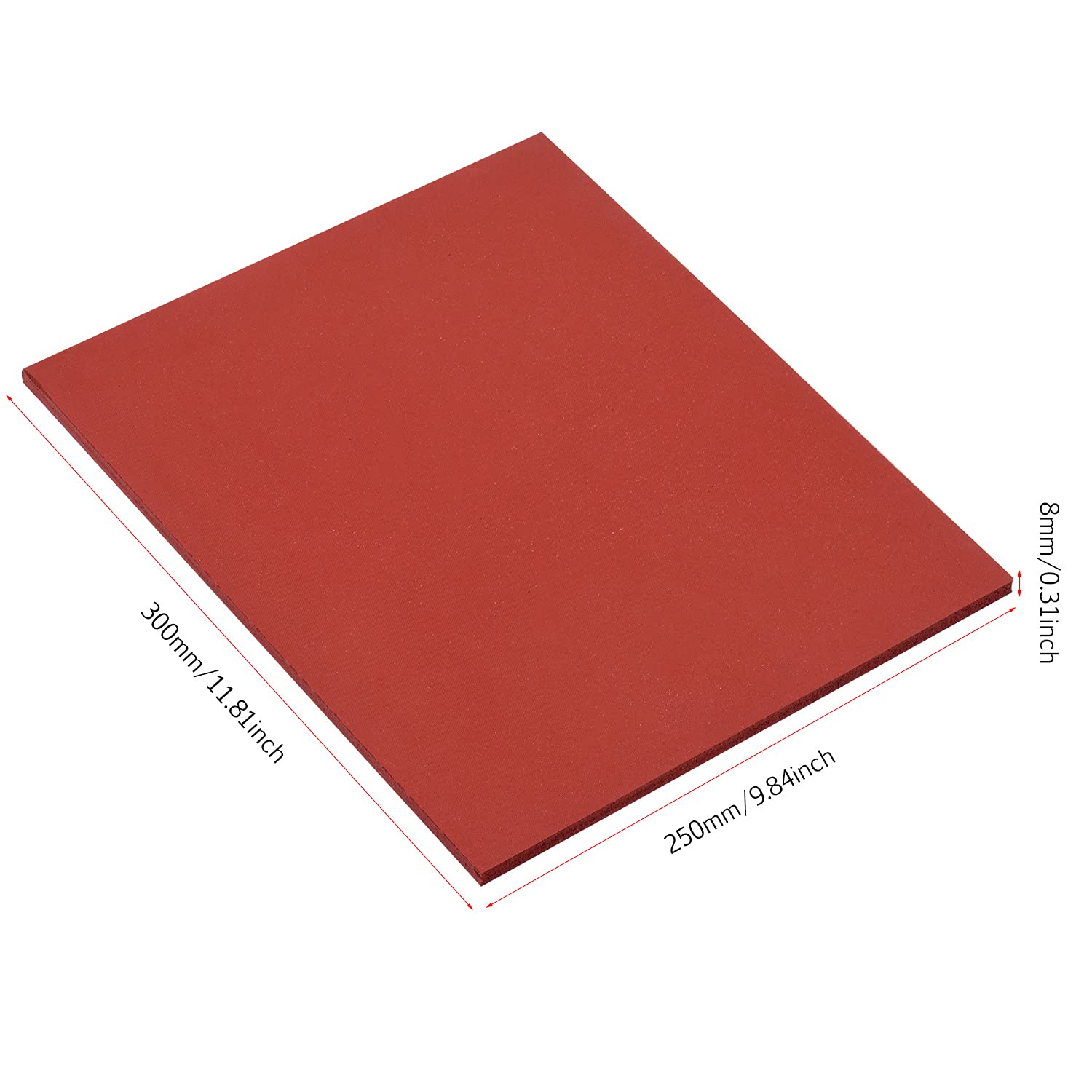 Prensa de calor, 250 x 300 x 8 mm, almohadilla de silicona resistente a altas temperaturas, para máquinas de prensa de calor, camisetas, sublimación de transferencia de calor