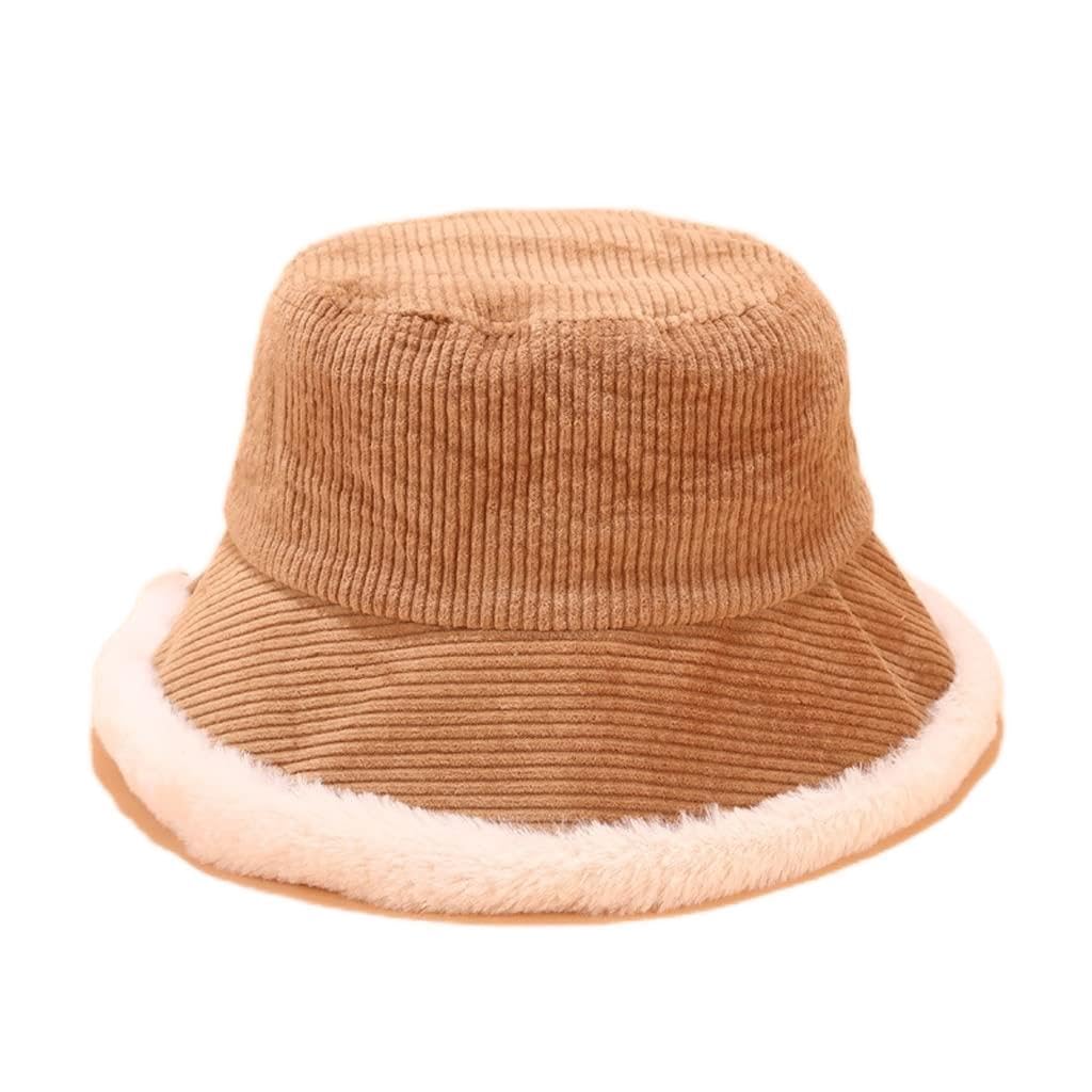 Casquette de pêcheur pour fille et femme en velours chaud style panama épais