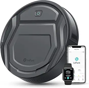 LEFANT Robot Aspirador, Succión de 2200 Pa,120 Min Autonomía, Aspirador Robot Sin Enredos, Delgado, Wi-Fi/App/Alexa, Ideal para Pelo de Mascotas, Alfombras de Pelo Bajo (M210 Pro Gris)
