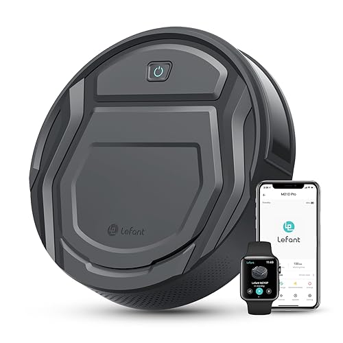 Lefant M210P Robot Vacuum Cleaner, 4000pa Suction, 200 Mins Runtime, Super Thin, Quiet, Self-Charging, Ideal for Pet Owners, Multi Surface Cleaning, APP/WiFi/Alexa Control, Gray