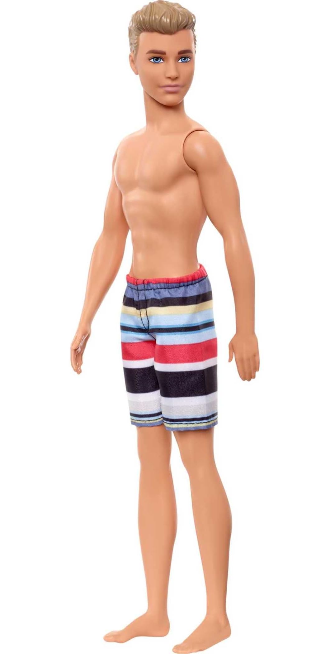 Barbie Ken Beach Doll Wearing Striped Swimsuit, for Kids 3 to 7