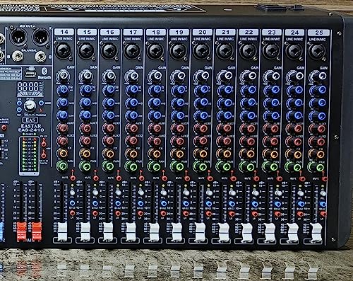 Image of kh Professional Channel Audio Mixer, 23 Mono & 1 Stereo Channel, Mixing Console and Two Aux Paths w /USB Audio Interface, BT Function, 16 DSP Effects, 7-Band EQ, For Studio, Stage (24 Channel)