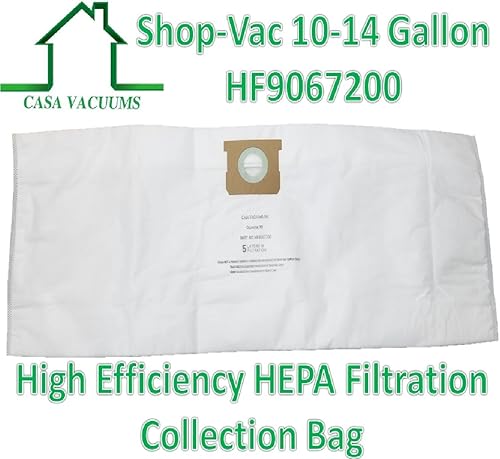 Miniatura 4 de 3 bolsas HEPA de repuesto para unidades Shop-Vac de 10 a 14 galones. Sustituye a tipo I + tipo F 9067200 de alta eficiencia 9066200 bolsa desechable