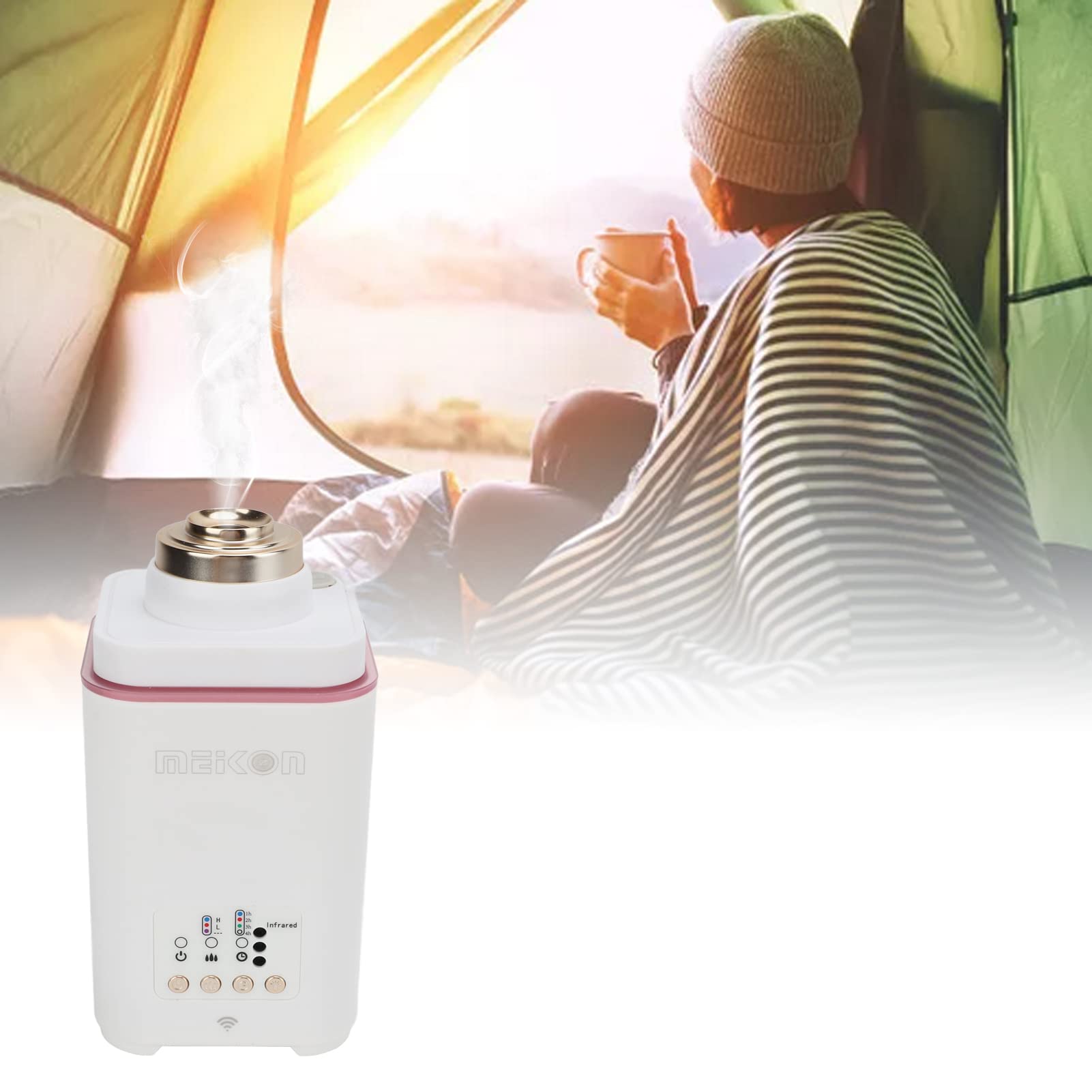 Difusor de Humidificador de Aceite Esencial Portátil de bajo Ruido para Tienda de Campaña Al Aire RV Hogar ABS Ecológico 16,4x6,4x6,4 Cm