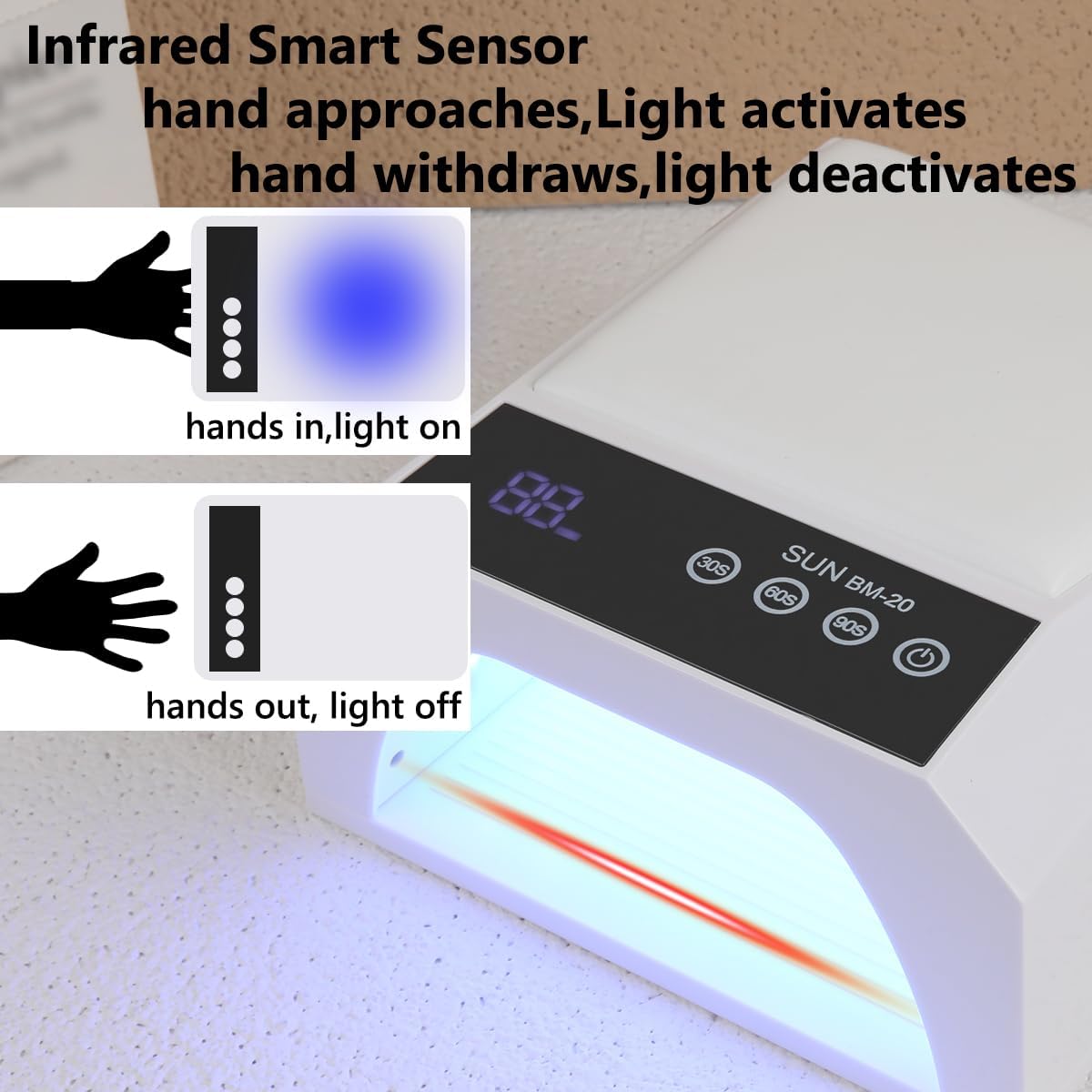 Rechargeable Professional LED Nail Lamp with Digital Timer - USB-Powered Nail Dryer, LCD Display, Portable Nail Dryer for Home, Salon, Manicure/Pedicure, Compact Design for Beginners