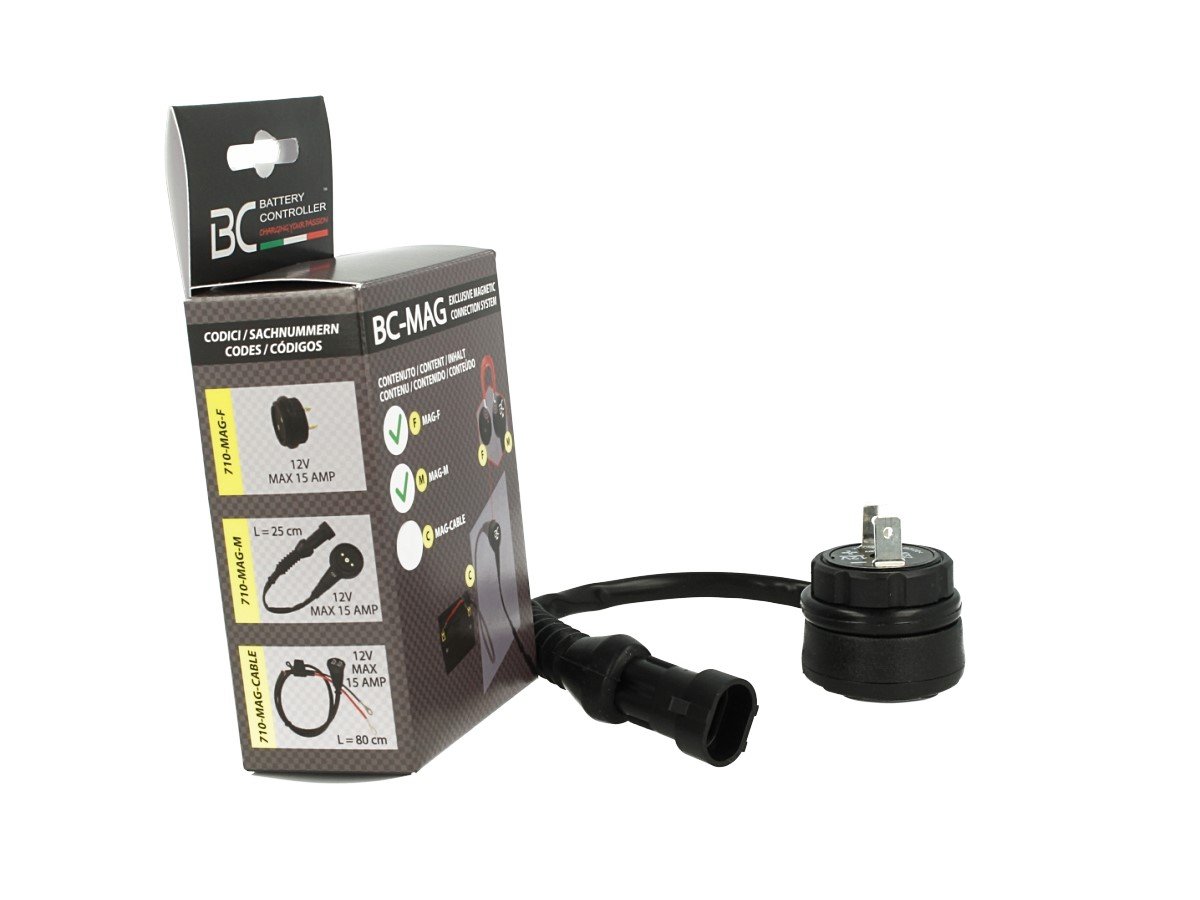 BC Battery Controller Kit di connessione magnetica per tutti i caricabatteria BC (12V max 15 Amp) - Coppia connettori BC MAG-M + BC MAG-F - Made in Italy
