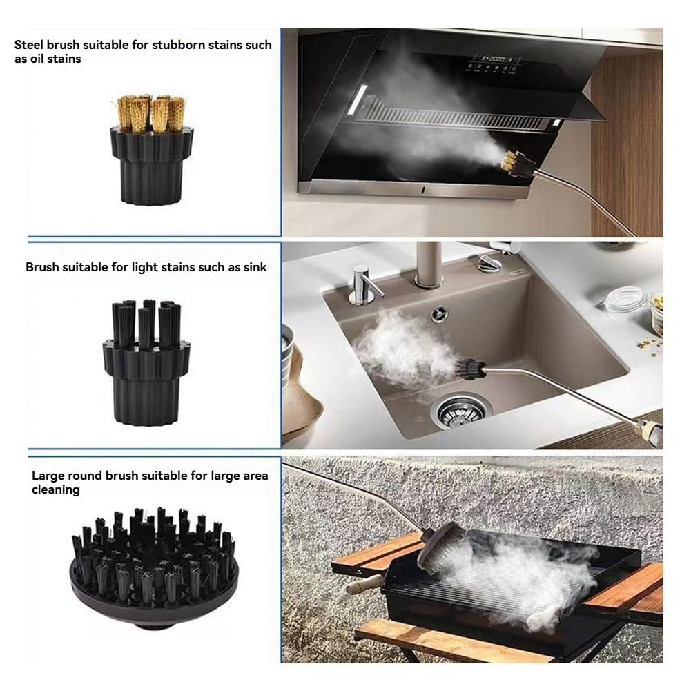 Nettoyeur Vapeur à Main Nettoyeur à Vapeur Portable à 1500W Machine de Nettoyage à la Vapeur Haute Température Nettoyeur à Machine à Laver à Jet Désinfectant UE P