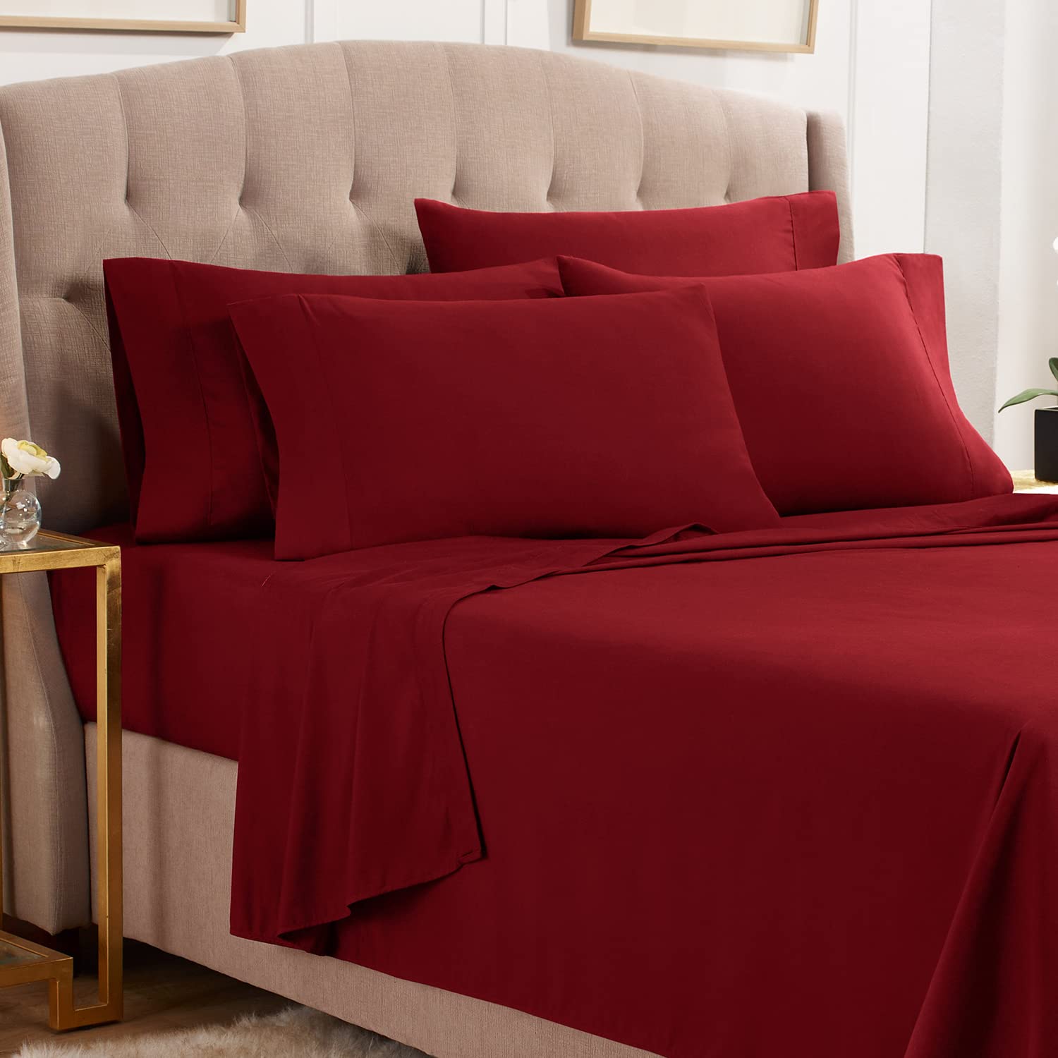 Buy Empyrean Split King Sheets Set 110 GSM 7 Piece Bed Sheets for