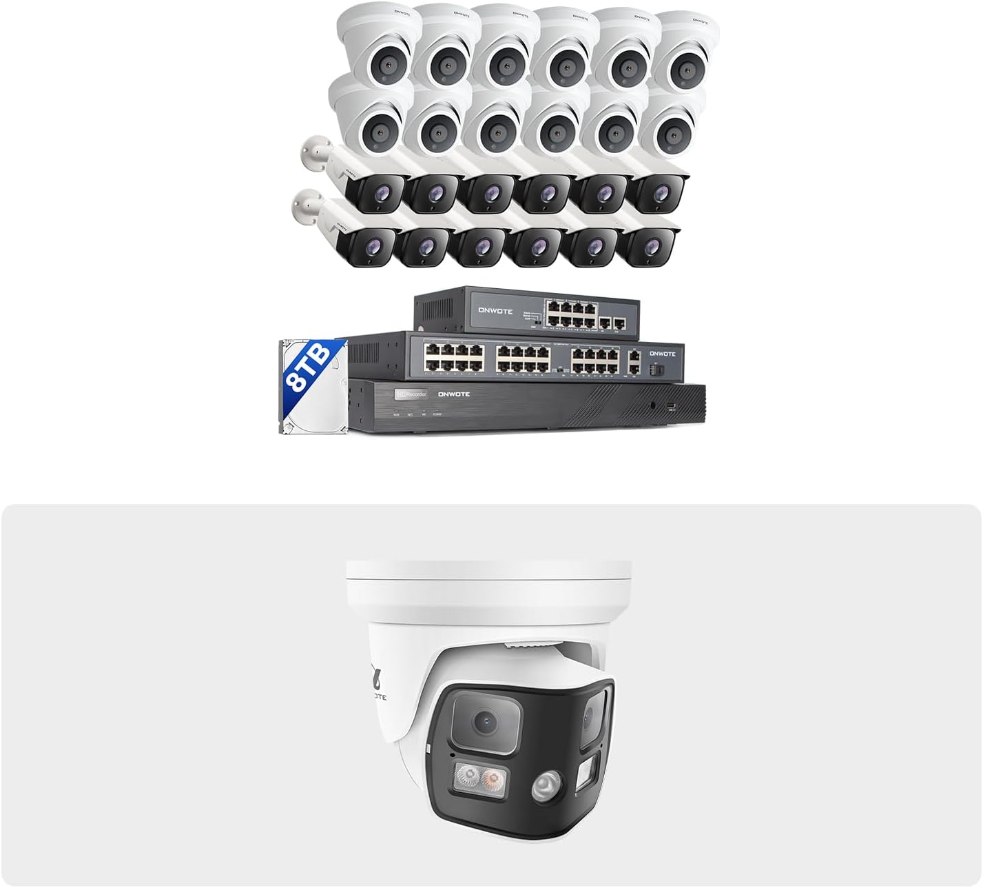 ONWOTE 32 Channel 12MP NVR Security Camera System (25) Wired PoE IP Cameras