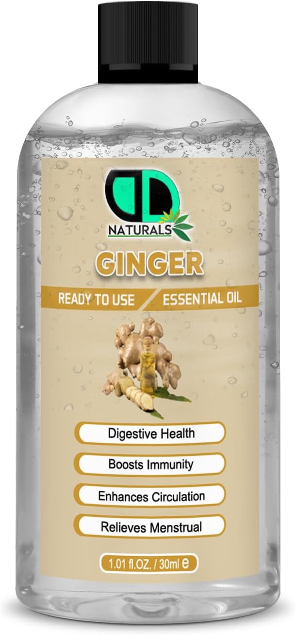 Ginger Essential Oil – Natural Pre-Diluted – Ready to Use | for Aromatherapy, Boosts Immunity & Circulation, Eases Muscle & Joint Pain, Skin & Hair Care (30ml)