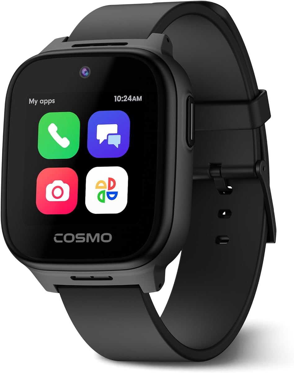 5 Kids Smart Watch by Cosmo | Best Kid-Safe Phone Watch | Precision Real-Time GPS Tracking | Call, Text, Activity, School Settings | Spotify Music | Parental Controls | SOS & Safety Alerts