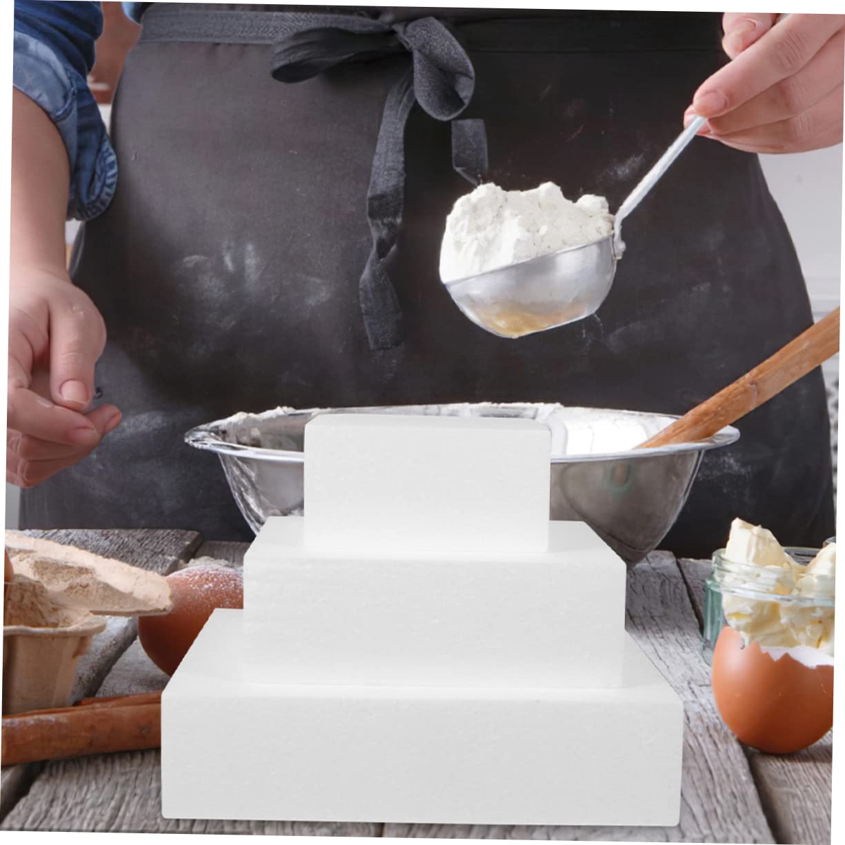 TEHAUX 3 Piezas Modelo De Pastel De Espuma De Para Pasteles Maniquíes De Pastel De 4 Niveles Forma De Torta De Espuma Bloque De Espuma Cupcakes Pastel De Fondant Navidad