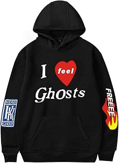 Long Sleeve Boy's Hoodie Lucky Me I See Ghosts Hooded Sweatshirts Pullover Hoodies (Color : 5253 Black, Size : 4XL)