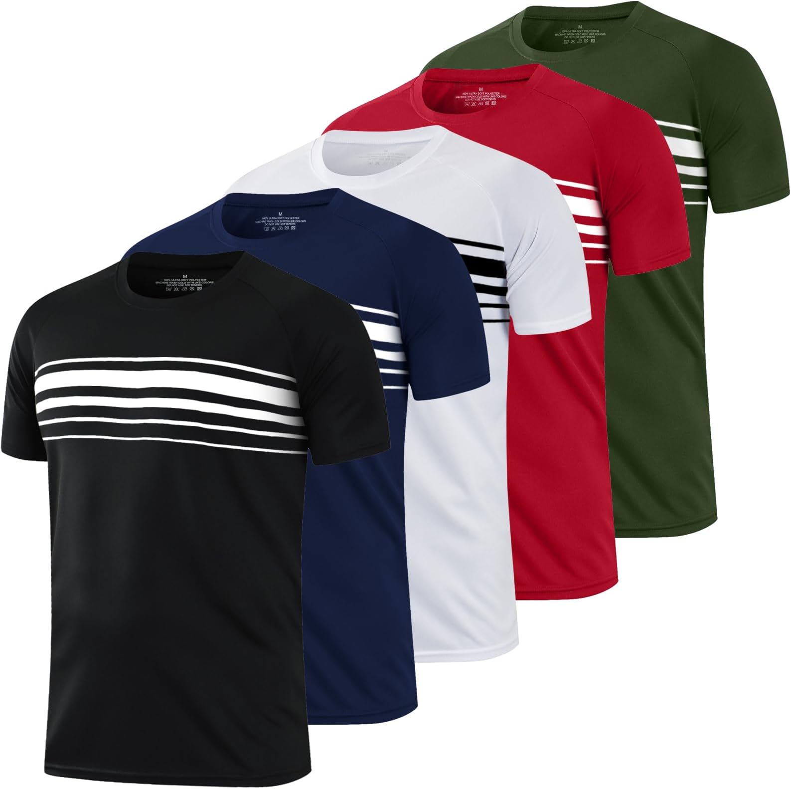 HovSiyla1/5 Pack Running Shirts Men Sport Tops Dry Fit Gym Wicking Athletic T Shirts Breathable Cool Workout Shirts
