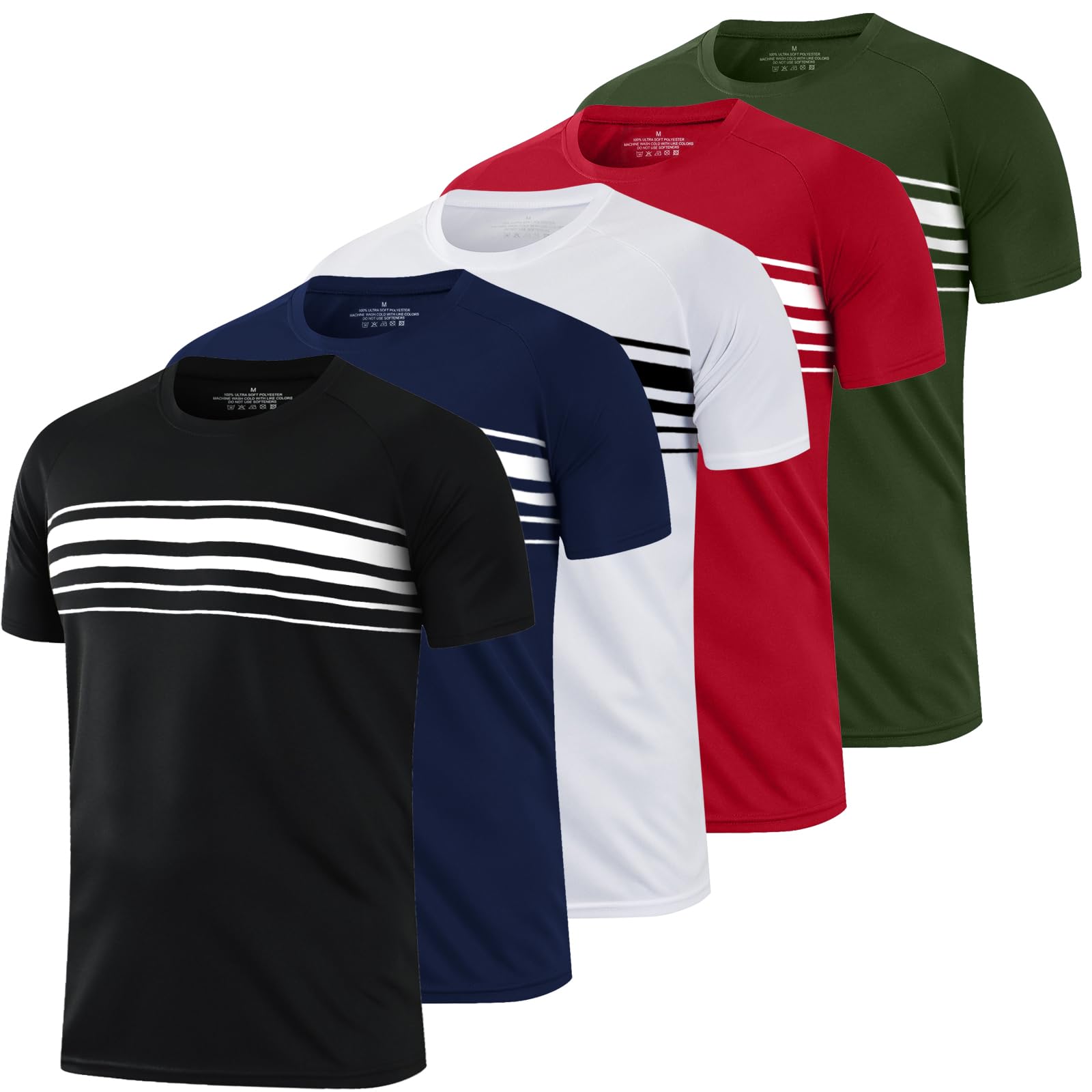 HovSiyla1/5 Pack Running Shirts Men Sport Tops Dry Fit Gym Wicking Athletic T Shirts Breathable Cool Workout Shirts