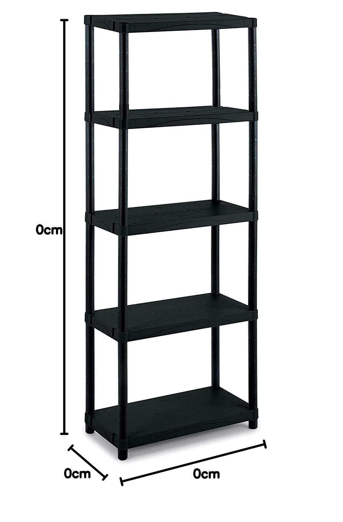 Megashopitalia Étagère modulaire à 5 étagères d'intérieur en Plastique 30 kg pour étagère (L70 x P30 x H174 cm)
