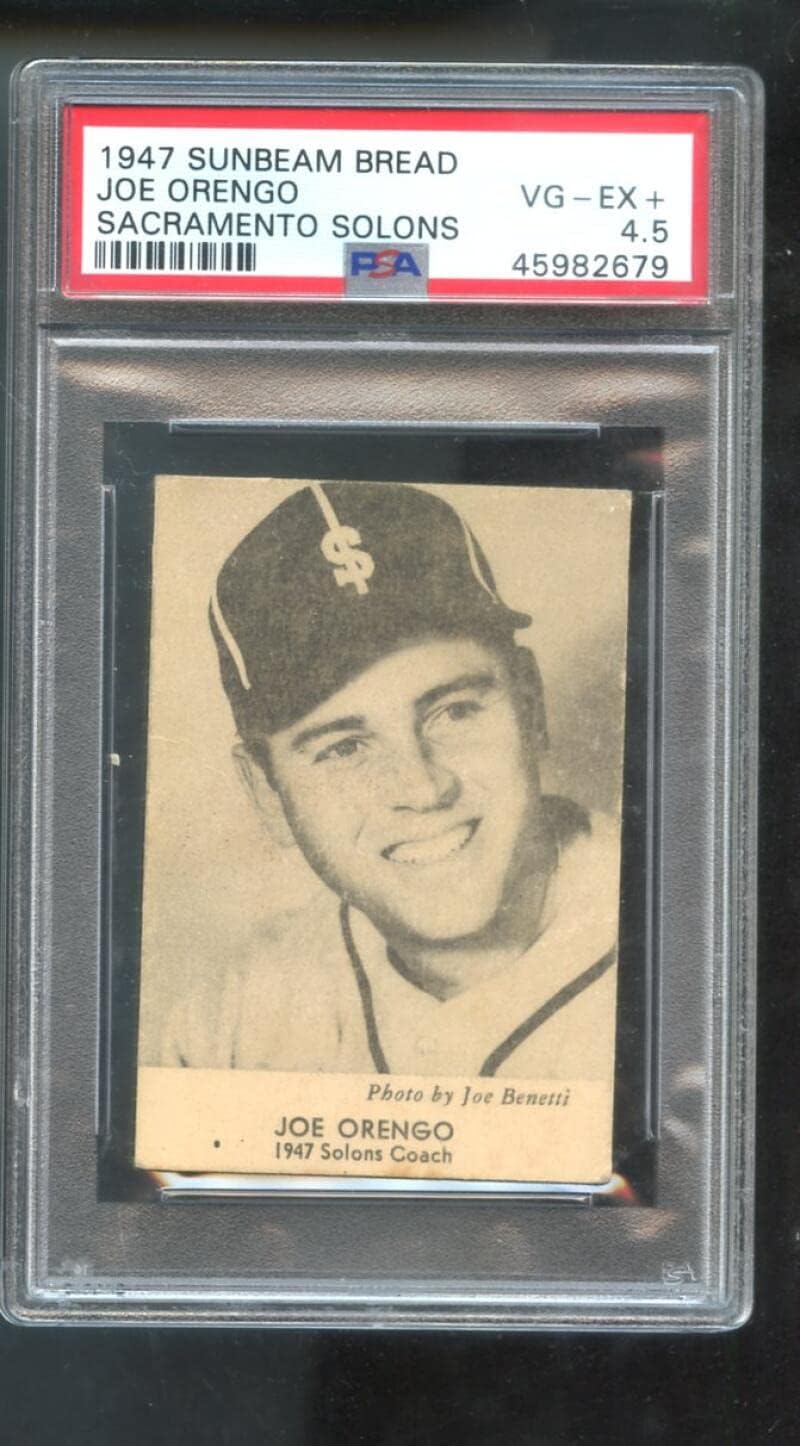 1947 Sunbeam Bread Joe Orengo PSA 4.5 Graded Baseball Card Sacramento Solons PCL Pacific Coast League