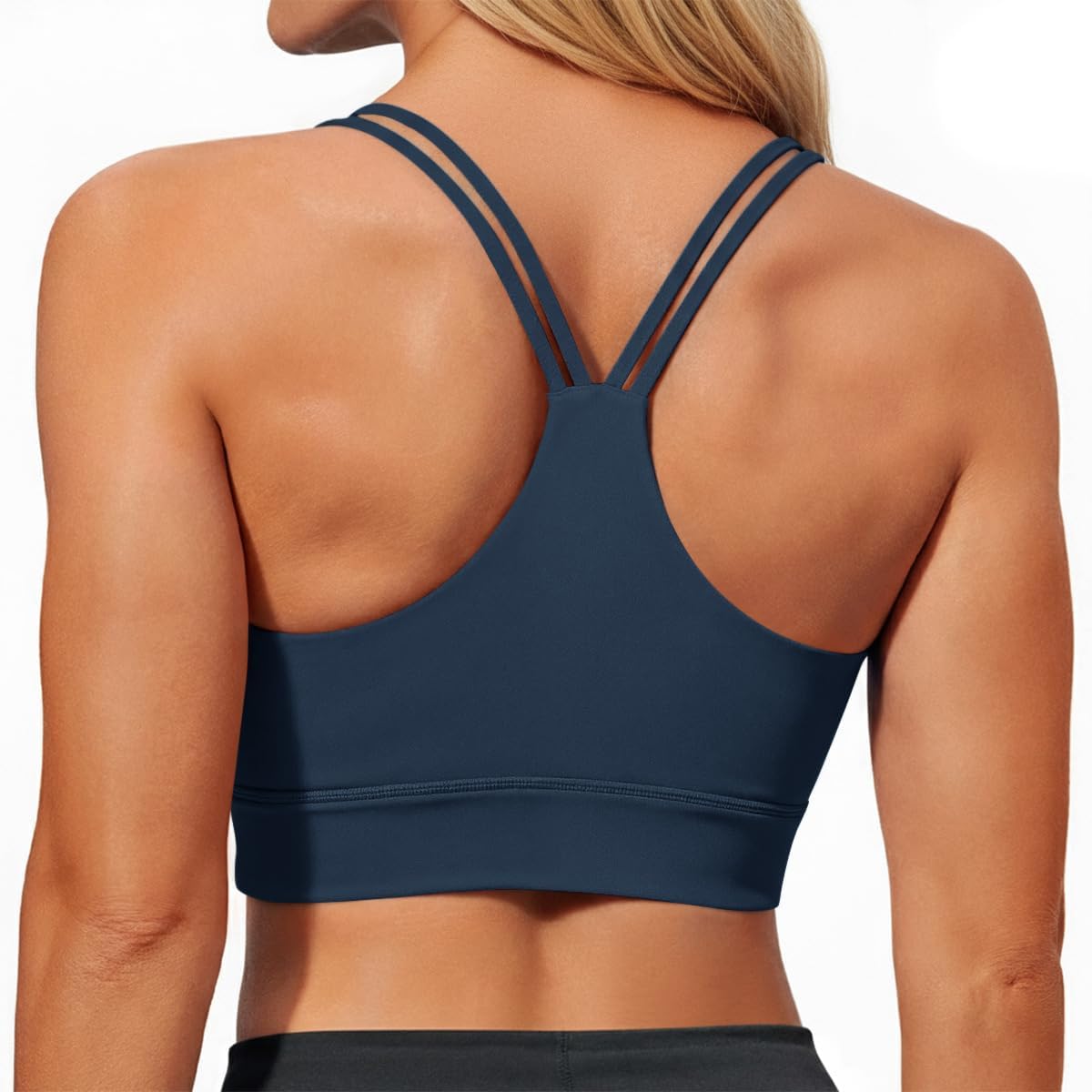 Aoysky Y Back Sports Bras for Women Padded Racerback Yoga Sports Bra Ruched Light Impact Buttery Soft Gym Workout Tank Tops