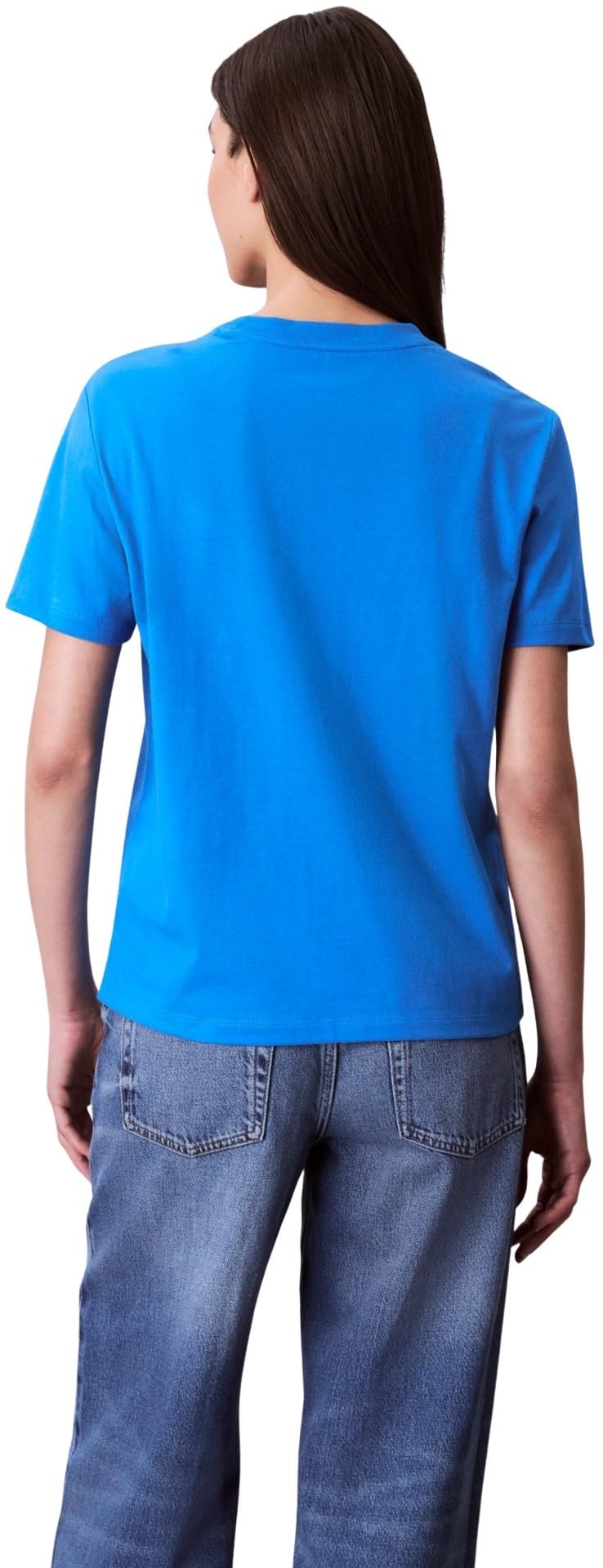 Calvin Klein Damen T-Shirt Kurzarm Hero Classic Monologo Tee mit Rundhalsausschnitt, Blau (Cobalt Blue), 2XS – Ansicht 2