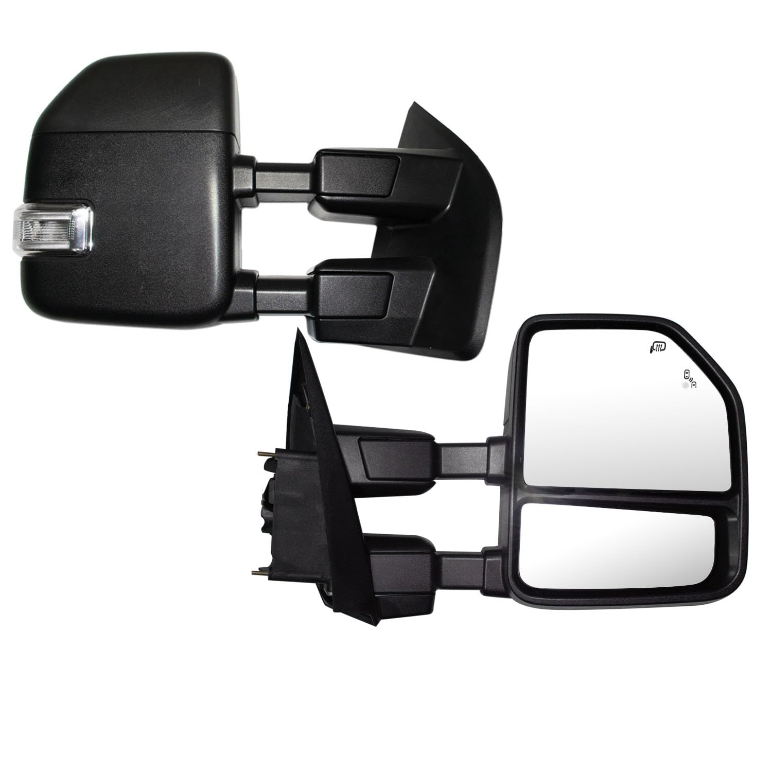 Power Heated Tow Mirrors fit for 2017-2020 Ford F250 F350 F450 F550 Super Duty Pickup Truck Extended Trailer Towing Side Mirrors w/Turn Signal, Puddle Light, Spot Auxiliary Light