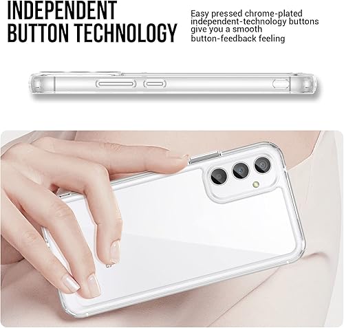 Miniatura 4 de Funda para Samsung A34 5G, Samsung Galaxy A34 5G, con protector de pantalla de vidrio templado, 4 bolsas de aire integradas, no amarillea, funda