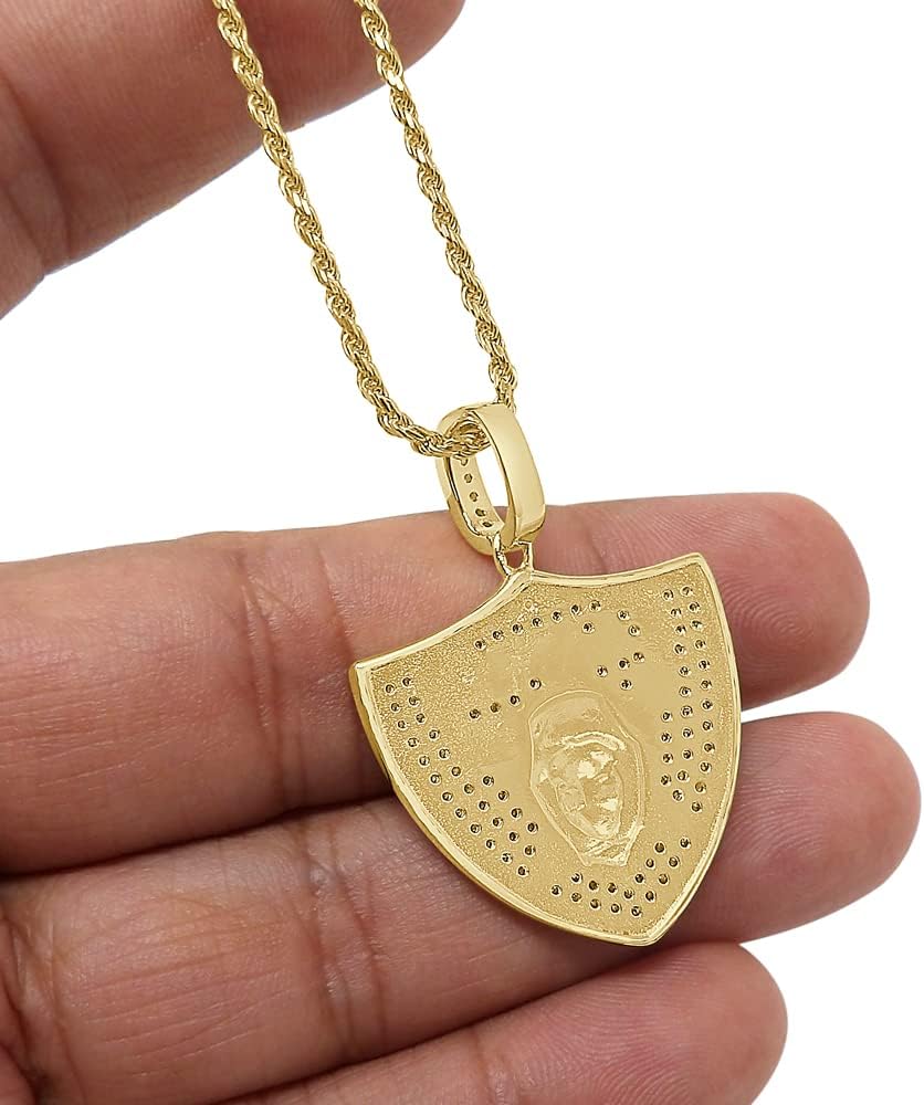 Authentic Italian Sterling Silver VVS1/D 1.50 Ctw. Lab Simulated Diamonds 14K Solid Gold Bonded Sports Custom Pendant Charm Free Rope Chain Neckless