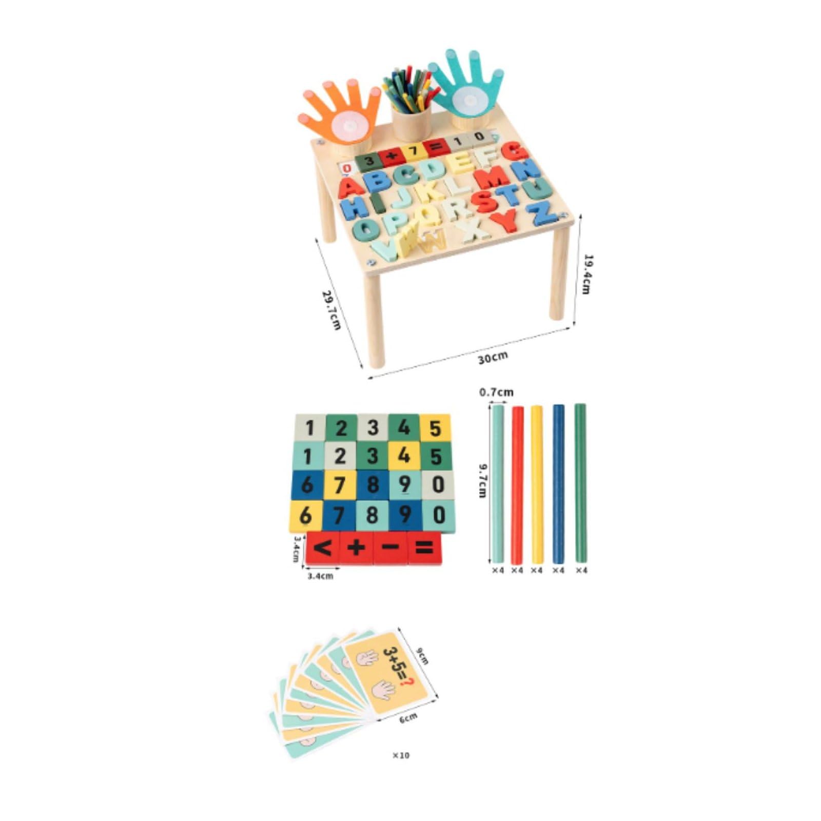 Children Learning Board Tavolo Interattivo Bambini Pannello Educativo Lavagna in Legno con Numeri Lettere E Spazio Scrittura per Coordinazione E Logica Adatto per Aula Nido Cameretta