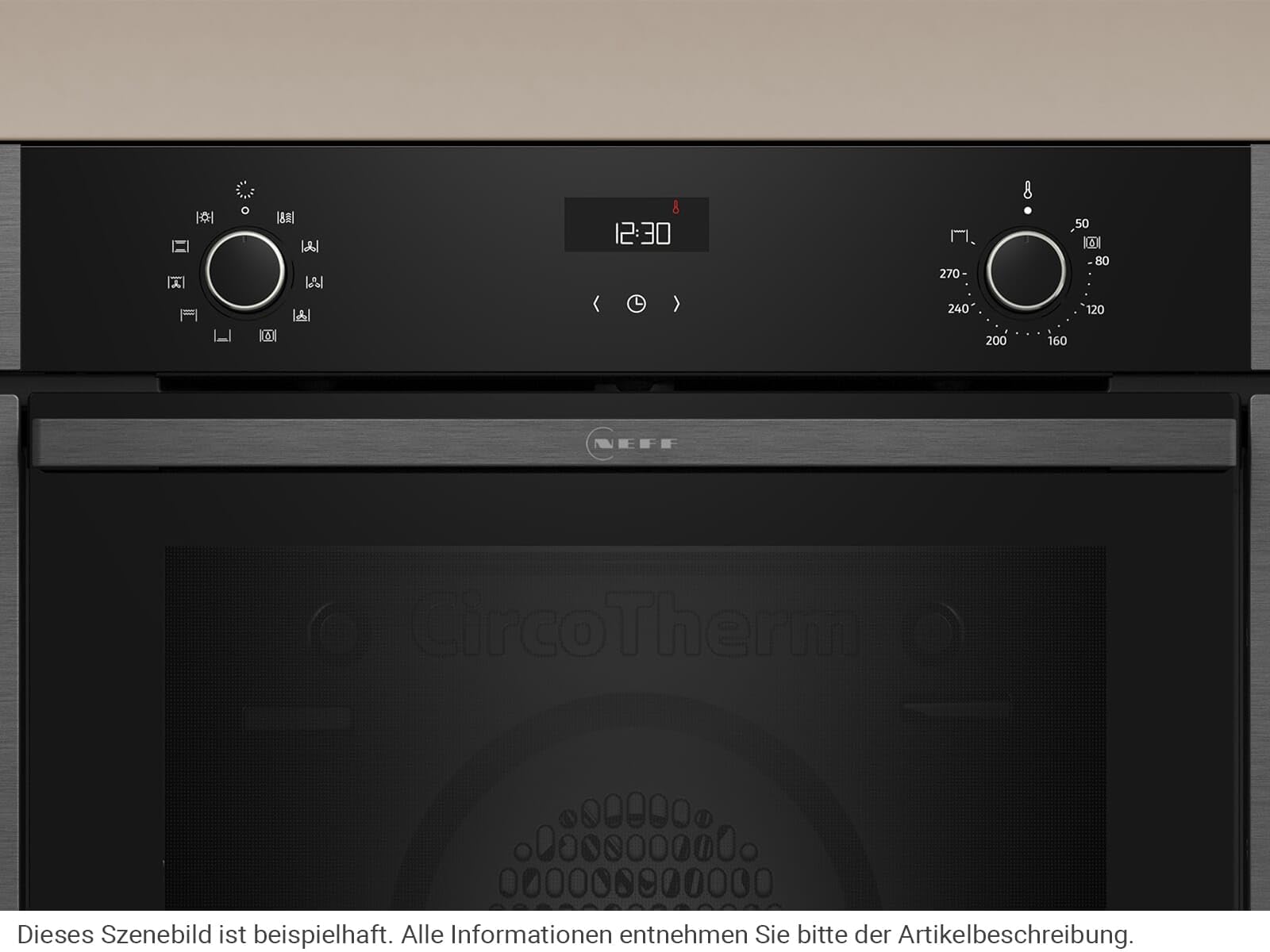 NEFF B3ACE2AG3 N50 Backofen 60 x 60 cm LCD-Display CircoTherm Graphite-Grey