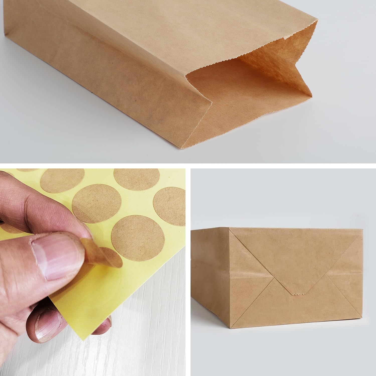 Majillux 100 Sacs En Papier Kraft 14 X 23 X 7 Cm, Pochettes Cadeau Marron, Petits Sacs En Papier, Pochettes En Papier Kraft Alimentaire - Durables Et Recyclables - Fabriqués En Europe