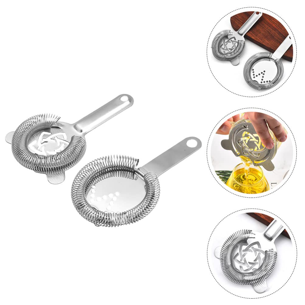 2 Pieces Ice Filter Coffee Filters Tool Bar Strainer Ice Colander Cocktail Whisk Stainless Steel Taper Filter Tool