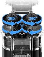 Vista 7 de Electric Orange Juicer, Hand-Free Citrus Juicer Squeezer with 2 Cones, Automatic Juice Squeezer for Lemon, Lime, Grapefruit, Pomegranate, Easy to