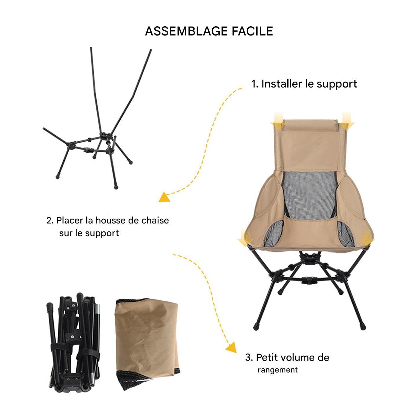 Camping Chairs - Sedia pieghevole per esterni, pieghevole, ultra leggera, compatta con supporto per testa per escursionismo, spiaggia, , viaggi, picnic | Ripiegabile Ultra Leggera e Compatta con Poggiatesta per Trekking Spiaggia Pesca