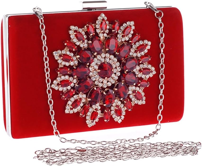 Ladies clutch bag with diamonds delicate evening party clutch velvet bridal bag small square bag