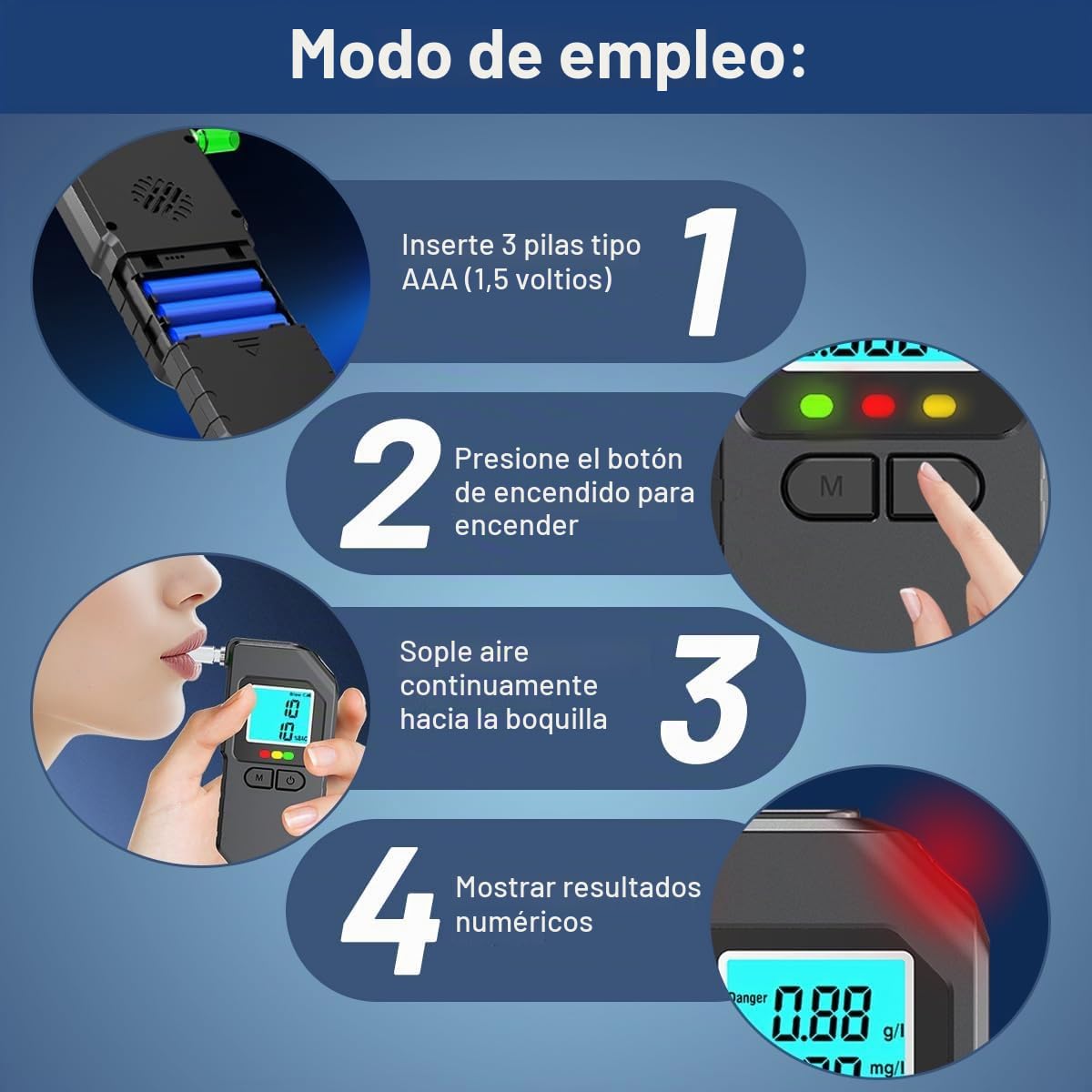 Alcoholímetro,Alcoholimetro Digital Homologado,Profesional Test Alcoholemia,con Pantalla LCD Digital Alta Precisión,25 Boquillas,Sensores Dobles Gran Precisión,Uso Personal Profesional Hogar Sople