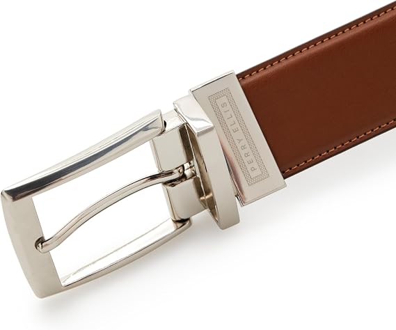 Perry Ellis Men's Portfolio Amigo Reversible Leather Belt, Stitched Edges, Durable, 1.5 Width (Available in Big & Tall)
