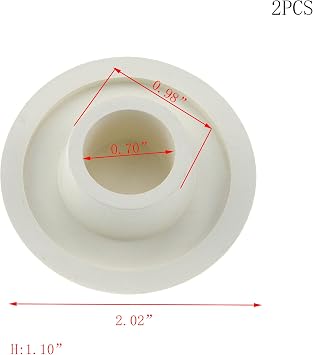 2Pcs Sink Stopper with Pull Ring White,1 Inch