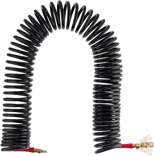 INTERTOOL Manguera de aire de retroceso de poliuretano, 38" Lite (516") x 50 pies, 14" MNPT, resistente, ligero, para todo tipo de clima,