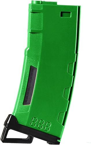 Miniatura 24 de Lancer Tactical Airsoft M4 M16 Series Polímero 130 Capacidad Redonda Ventana Transparente Alta Velocidad MidCap Airsoft Magazine Rojo