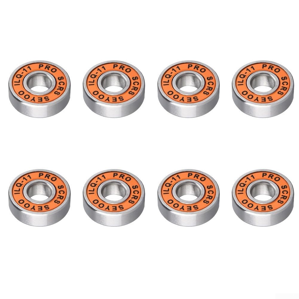 Rodamientos 608RS ABEC-9 ILQ-11 acero cromado 22mm para patines eje 8mm 8 unidades