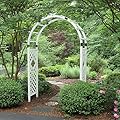 EAGLE PEAK Wood Arbor Garden Trellis Archway, Wedding Arch for Ceremony, Outdoor Wooden Pergola for Climbing Plant, 92 in, White
