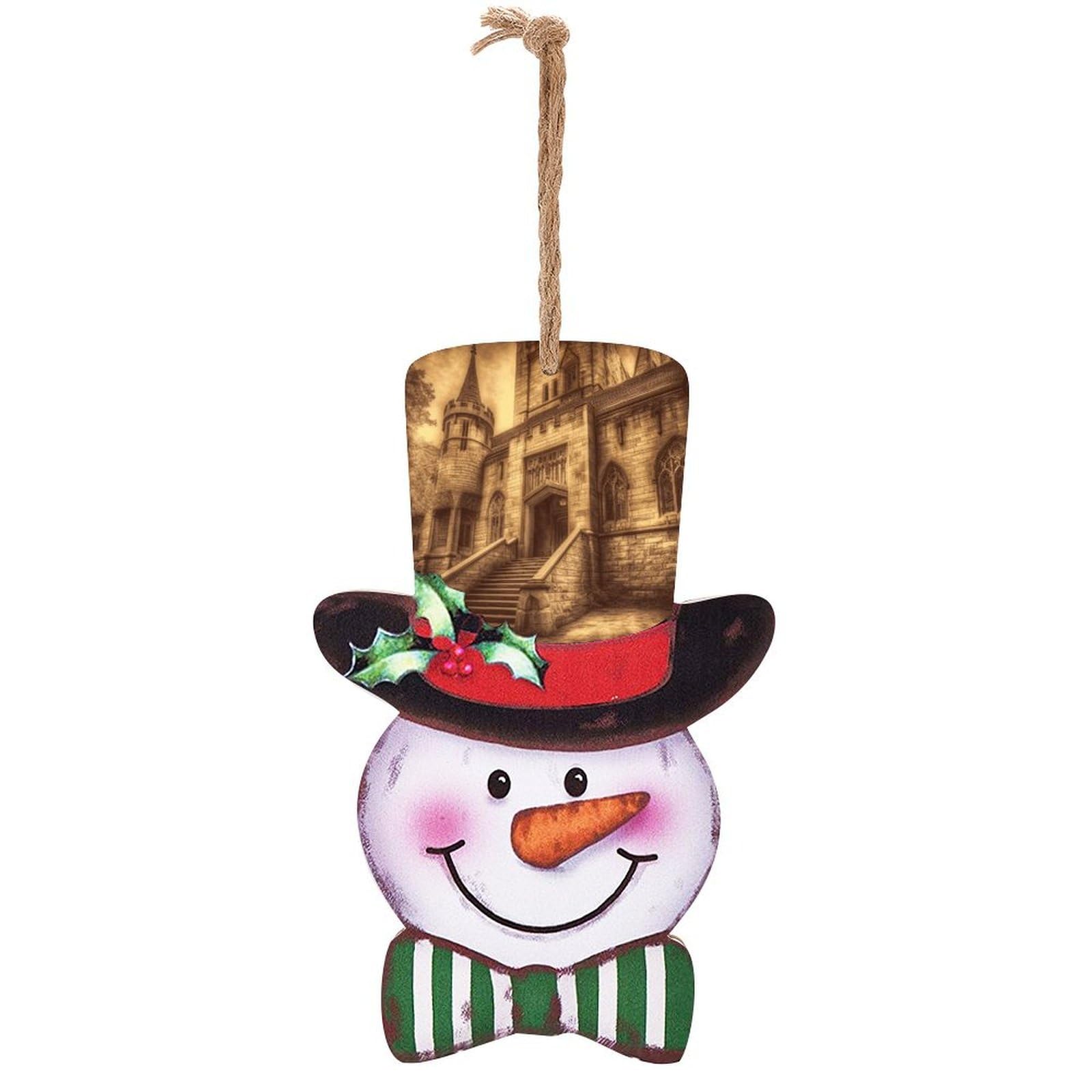 Panneau de Noël bois château médiéval cadeau idéal maison de vacances