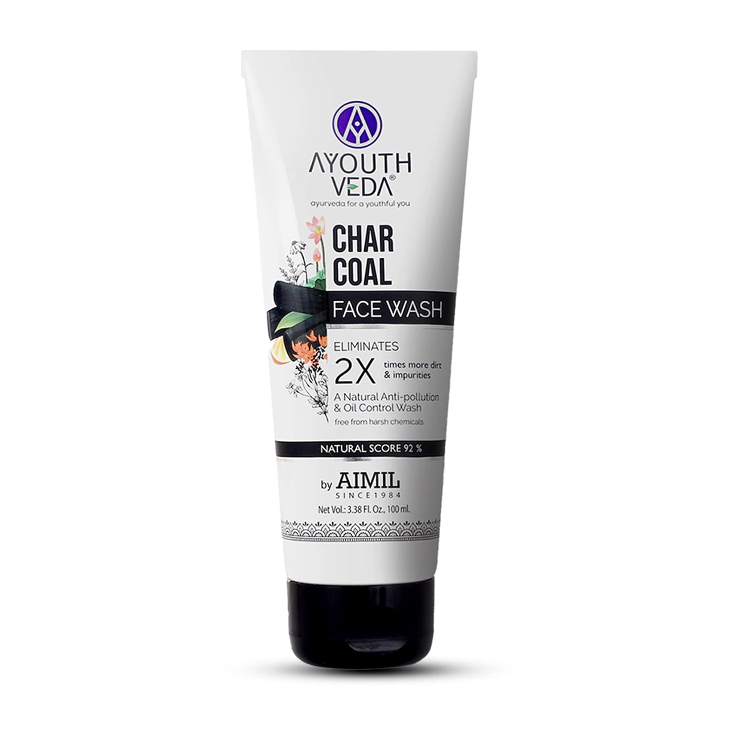 Ayouthveda Activated Charcoal Face WashAntiPolluition, Deep Pore