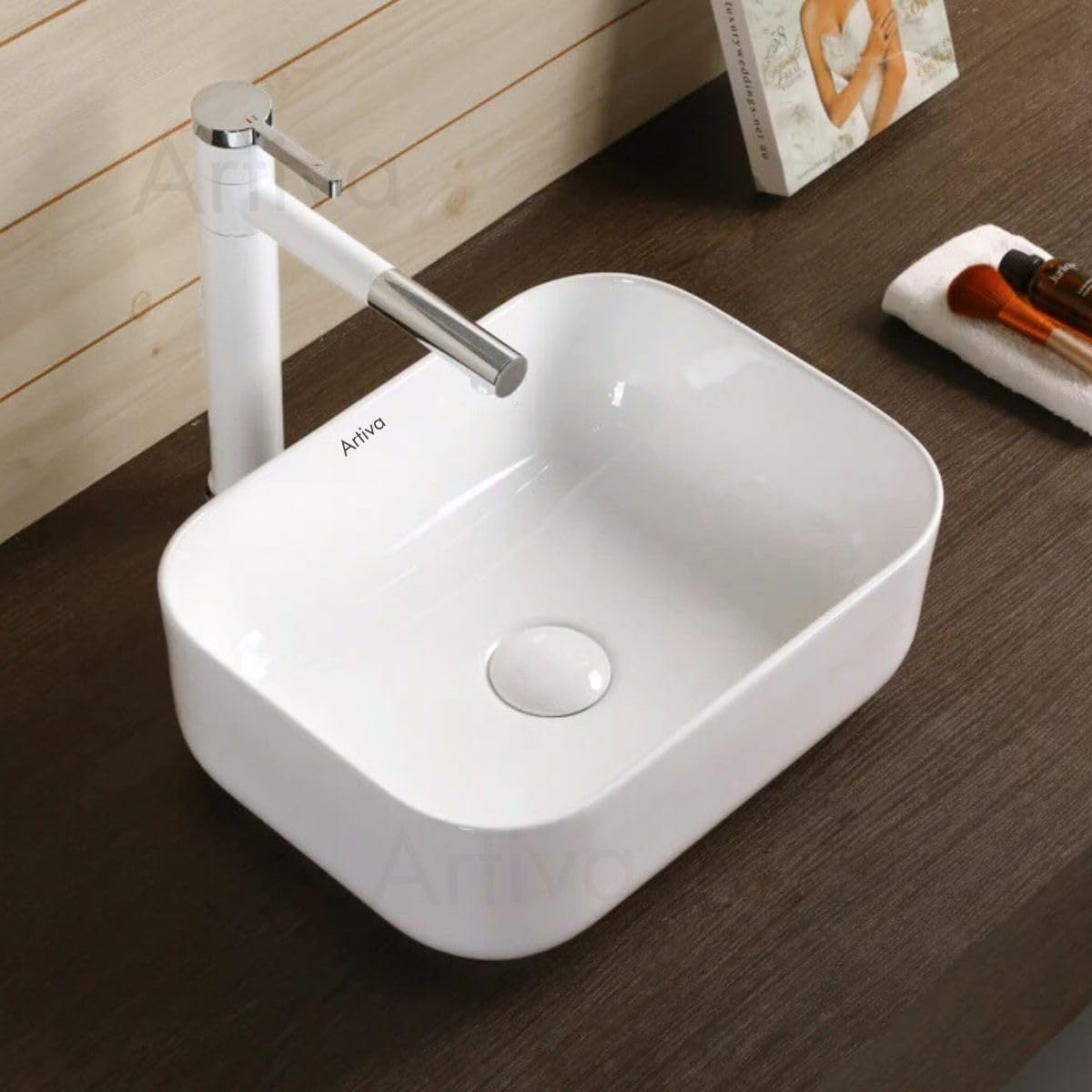 Artiva Black Ceramic Wash Basin - Rectangle Sink -26 Artiva Black Ceramic Wash Basin - Rectangle Sink -26