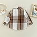 KOSUSANILL Toddler Baby Girl Boy Flannel Jacket Outfits Plaid Shacket Unisex Little Kids Long sleeve Button Down Shirt Tops Fall Winter Clothes (A Khaki, 2-3 Years)