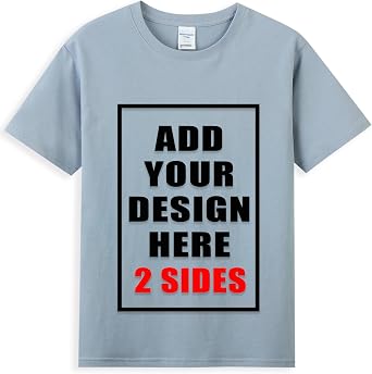 Custom T-Shirt for Women Men Add Your Own Design Cotton Crewneck Tee Shirts