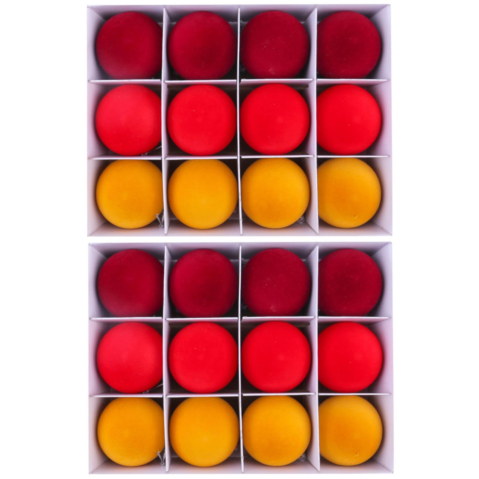 Jazuaiao 24Pcs Velvets Flocking Hanging Ornaments for Christmas Tree Multicolors Baubles Indoor Outdoor Decoration Shatterproof Velvets Sphere