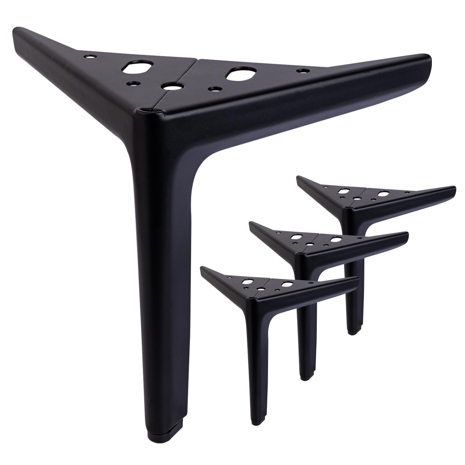 Anterrific 18 cm/7 inch Matte Black Furniture Legs, Metal Legs for Furniture Set of 4, DIY Replacement for Sofa, Cabinet, Ottoman, Table, Night stand and Dresser Legs (Matte Black, 18 cm) — image 1
