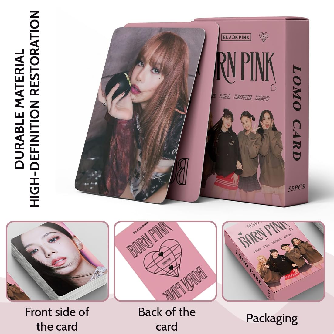 DEFGNOP Kpop Blackpink Merch, Blackpink Photocards, Pack of 55