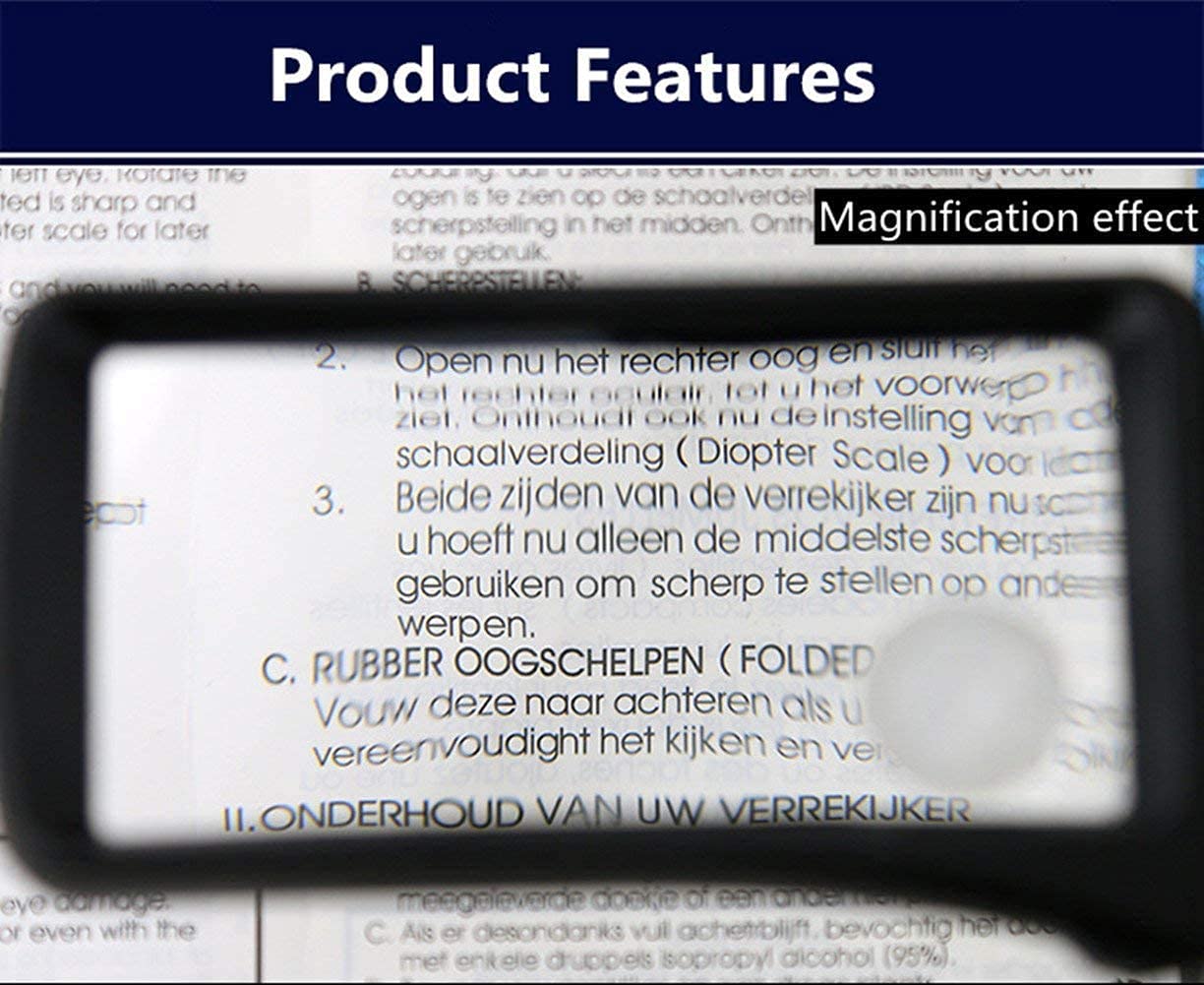 Magnifyiglasses Lenti di ingrandimento Lente di ingrandimento Portatile Magnifyiglass 2.5X 8X Doppia Lente HD Vecchio Readigift Lente di ingrandimento con Luce