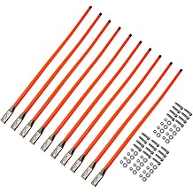 EPR 10PK 36" Snow Plow Guides Stakes Markers Safety Orange Bolt On Hardware